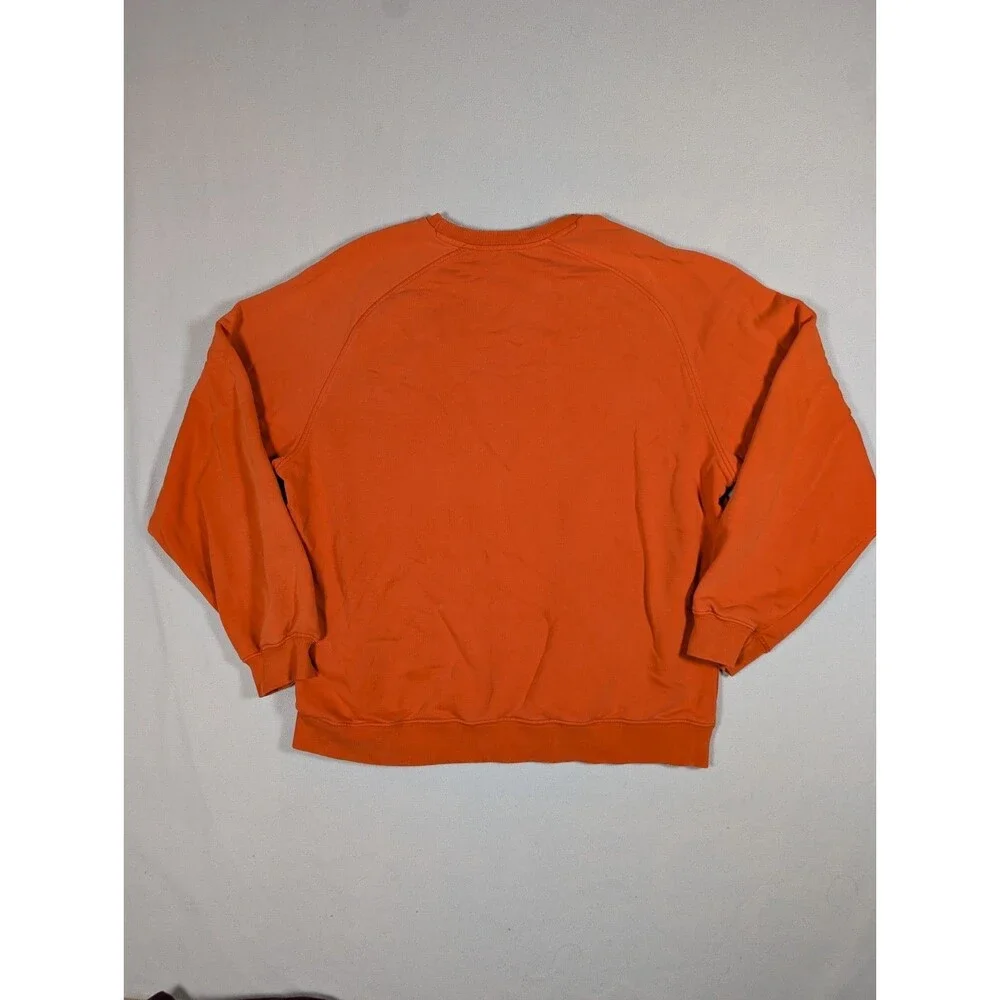 VTG Y2K Nike Essential Side Swoosh Orange Crewneck Sweatshirt XL Silver Tab