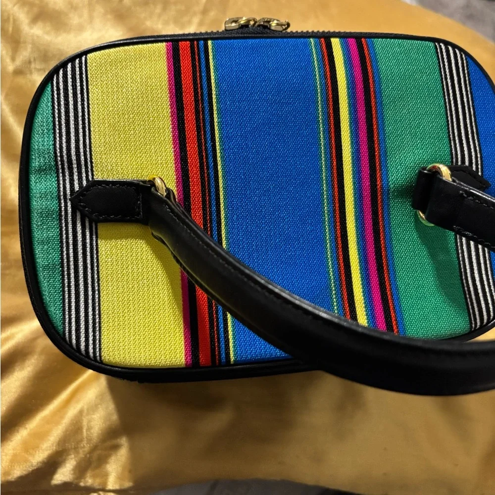 Versace Colorful Striped Vintage Vanity Bag Like New