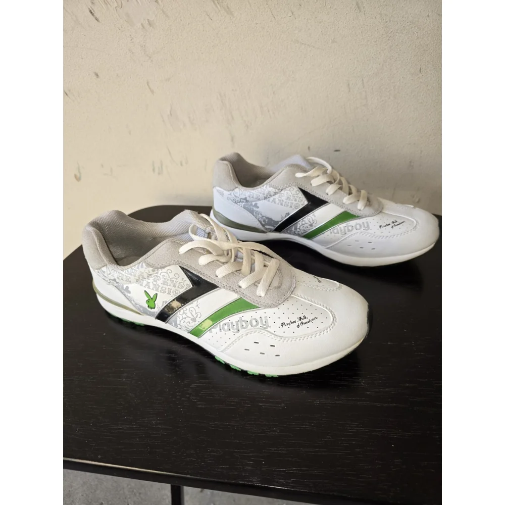 Playboy Bunny Sneaker Shoes White, Slight Green. Size 9. It's Fire 🔥