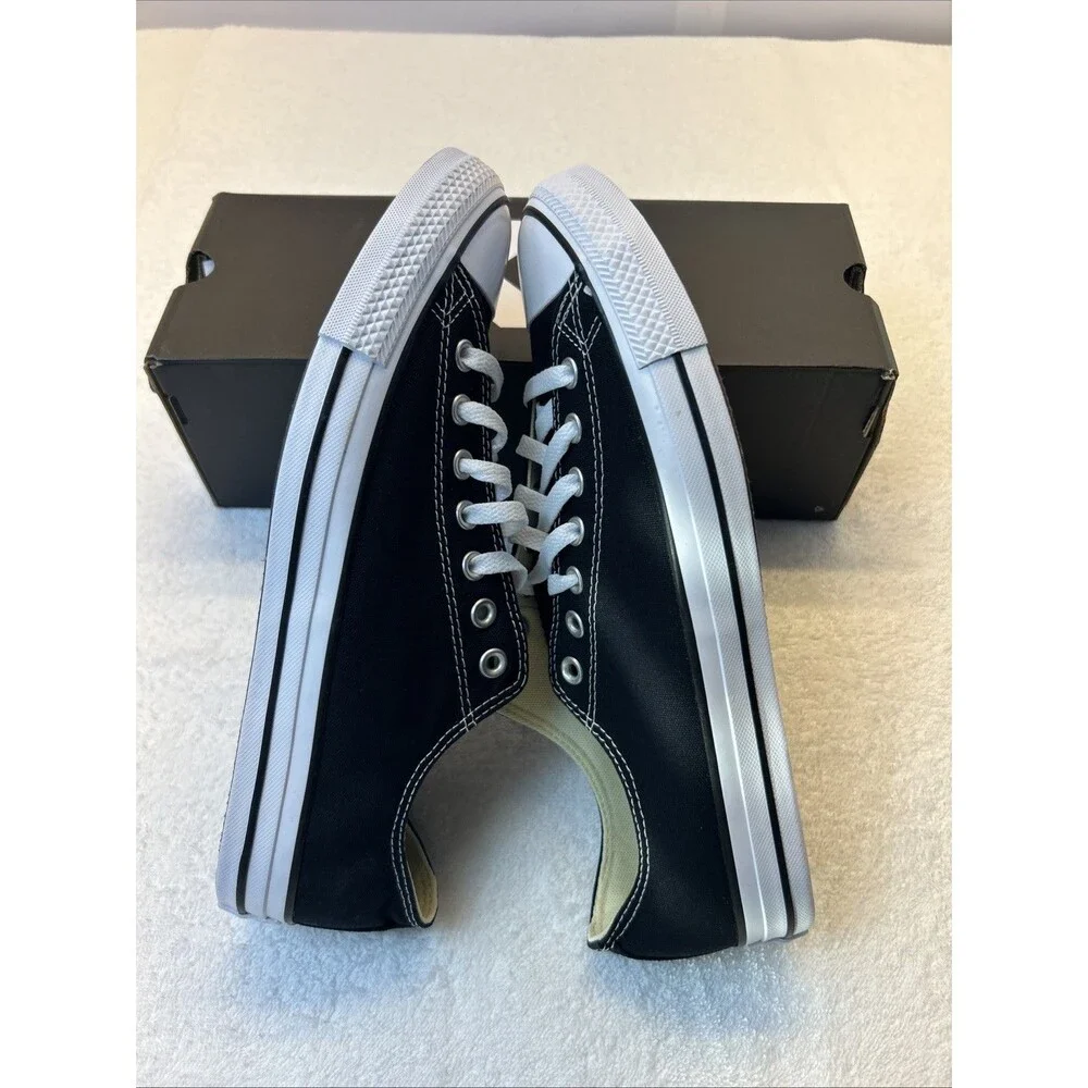 Converse Jack Purcell All Star Canvas Low Unisex Sneakers Black /White M 10 W 12