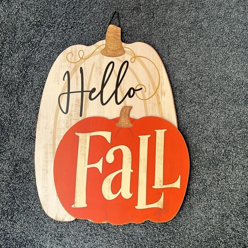 Autumn Welcome and Pumpkin Wall Decor Set