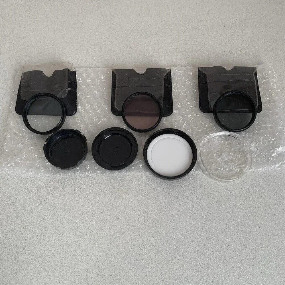 Lot Of 3 Rolev camera lens filters Star, Polorizer‎ And FD Plastic Sleeve Cases