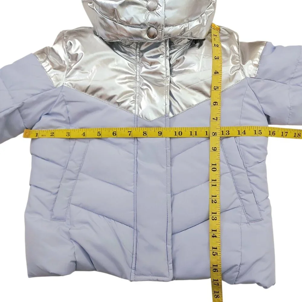 GAP Puffer Snow Hooded Jacket Girls XS Lilac Insulated Full Zip Winter Outdoor