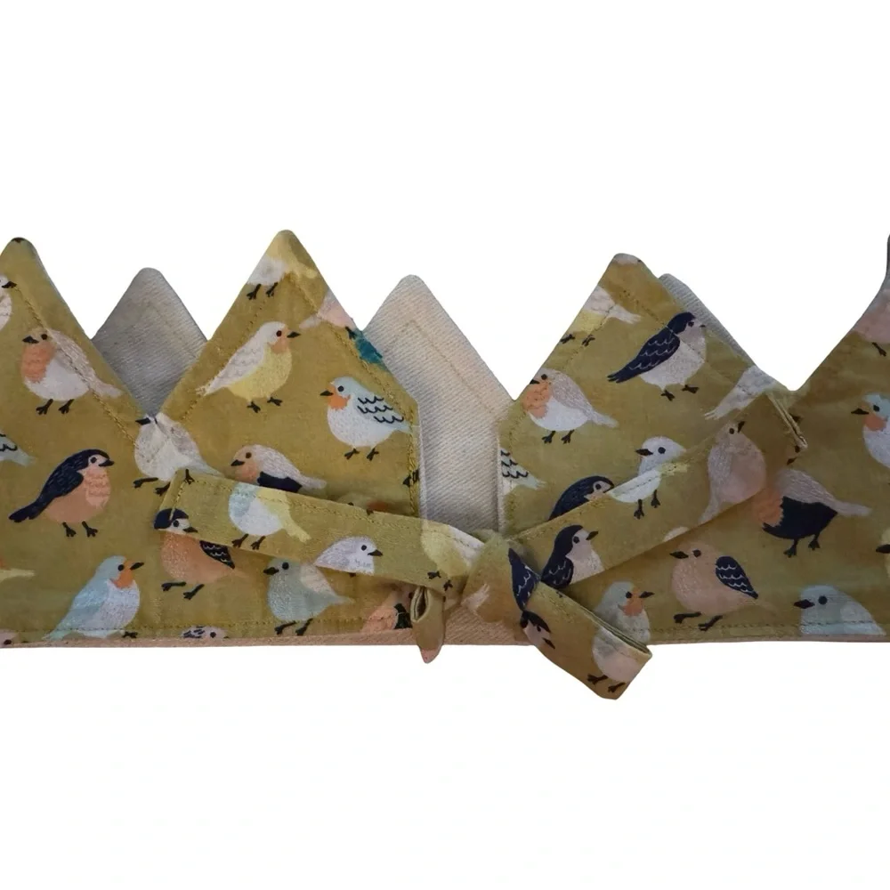 Children’s Yellow Bird Print Adjustable Fabric Crown