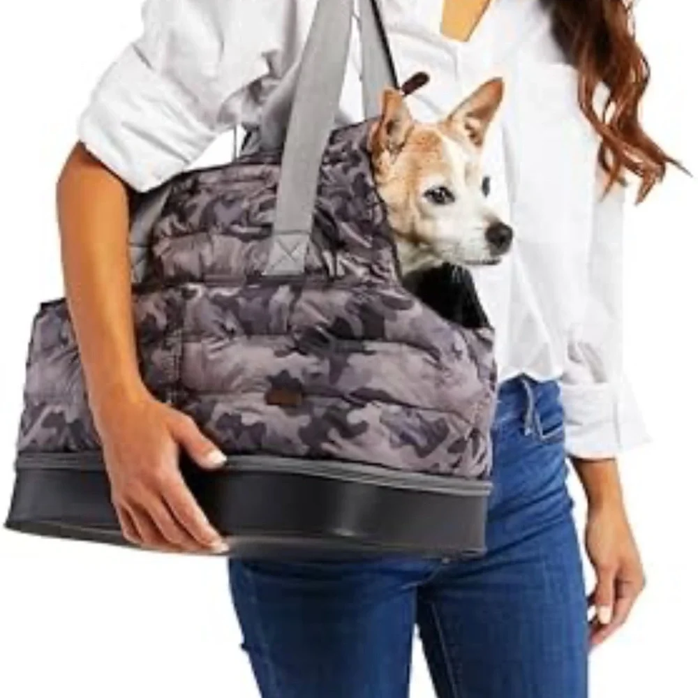 Camouflage Dog Carrier with Gray Accents