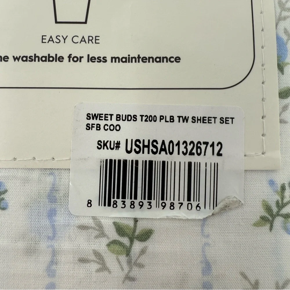 NWT Laura Ashley Twin Sheet Set Blue white floral Sweet Buds cottagecore New