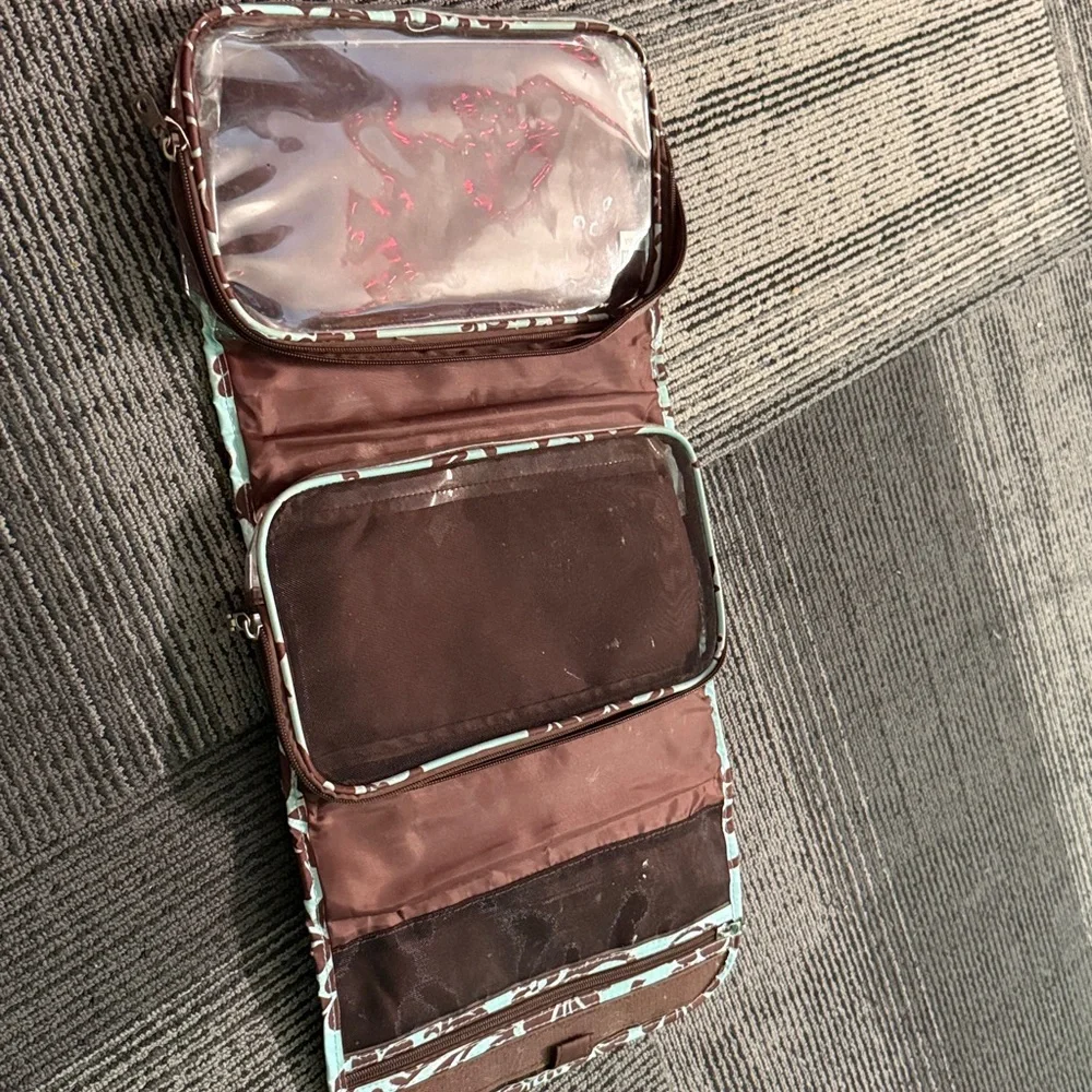 Modella Brown and Mint Makeup Organizer
