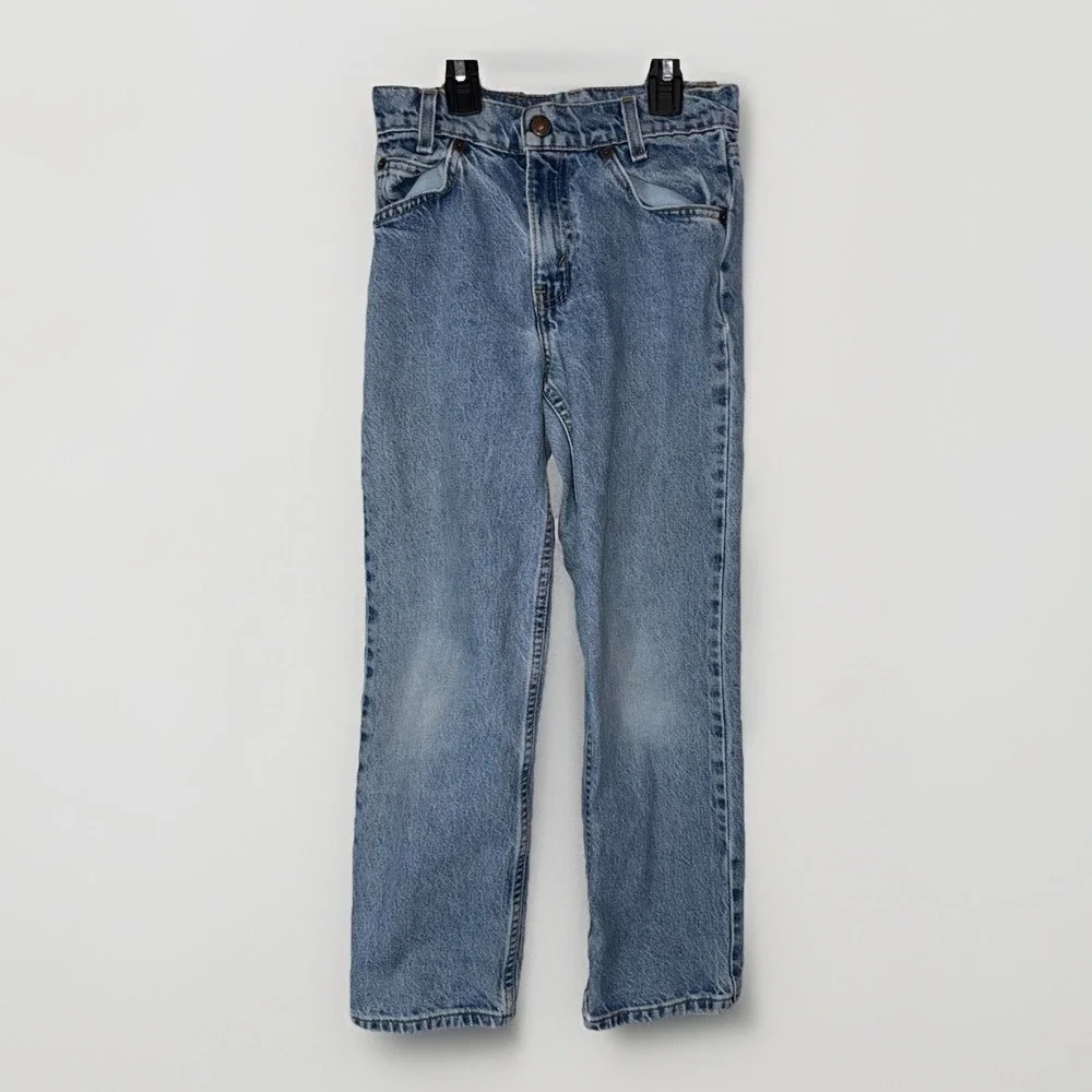 Vintage 1997 Levi's 550 Relaxed Fit Jeans Light Wash Orange Tab Boys Size 10