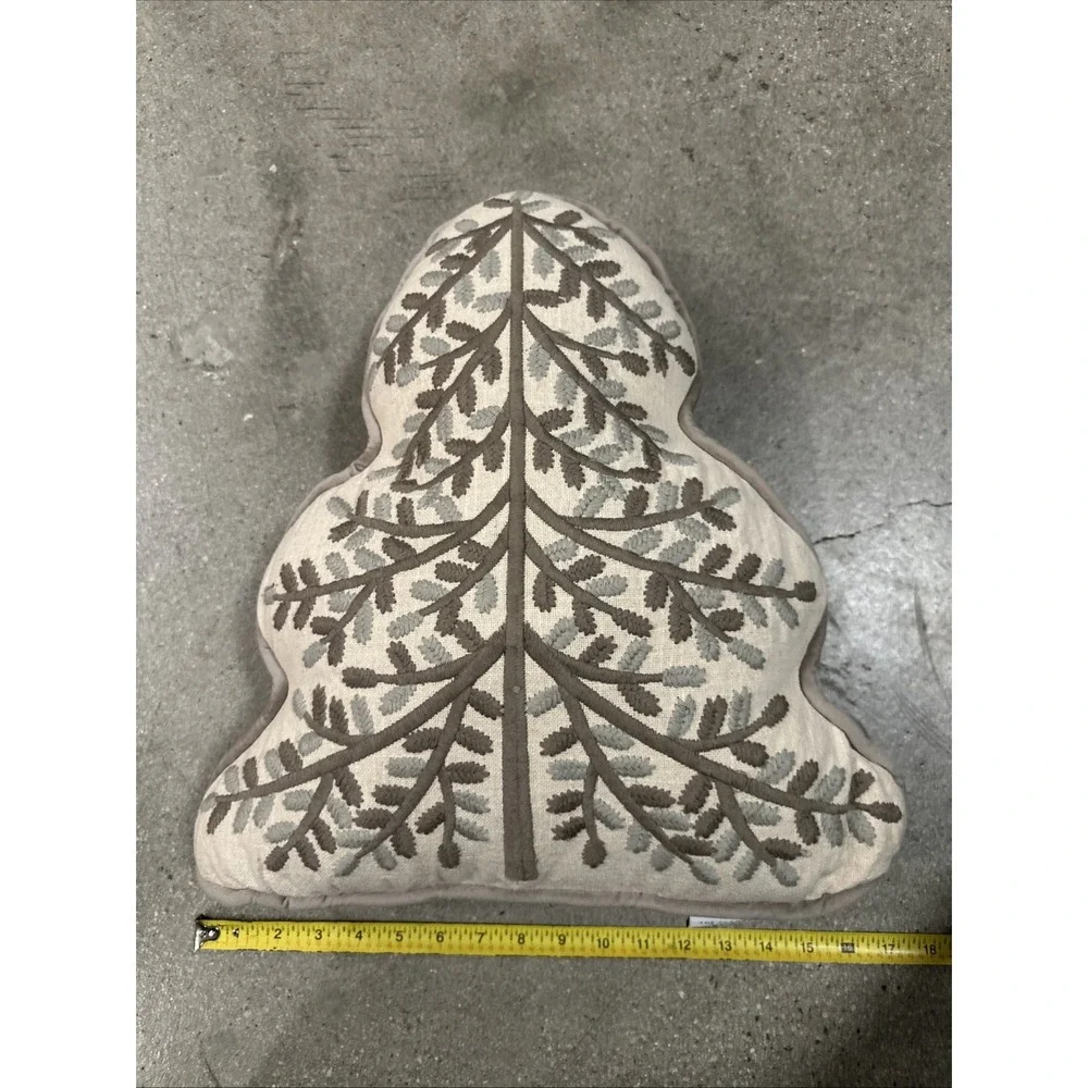 Rachel Ashwell Tree Shaped Pillow Christmas Holiday Farmhouse 14