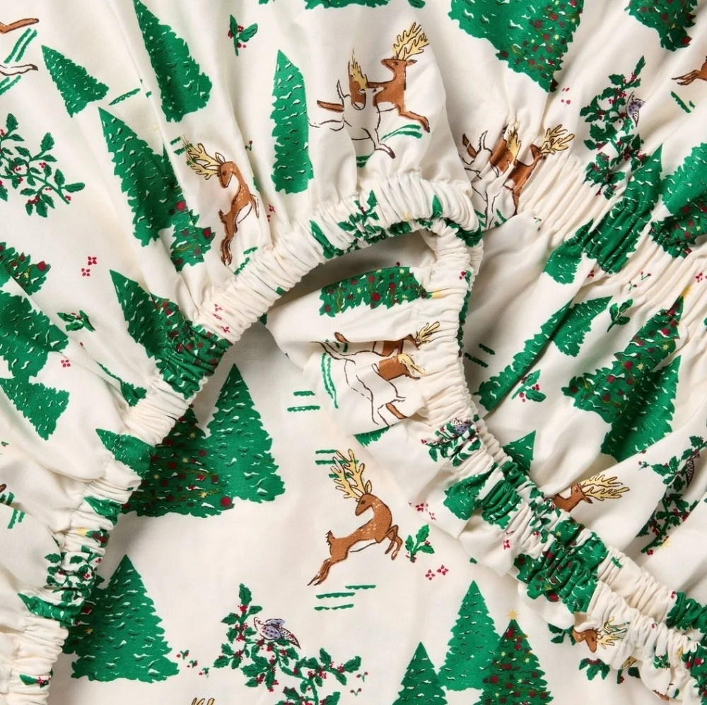 NWT Threshold Full Winter Scene Performance Sheet Set 400TC Christmas Holiday