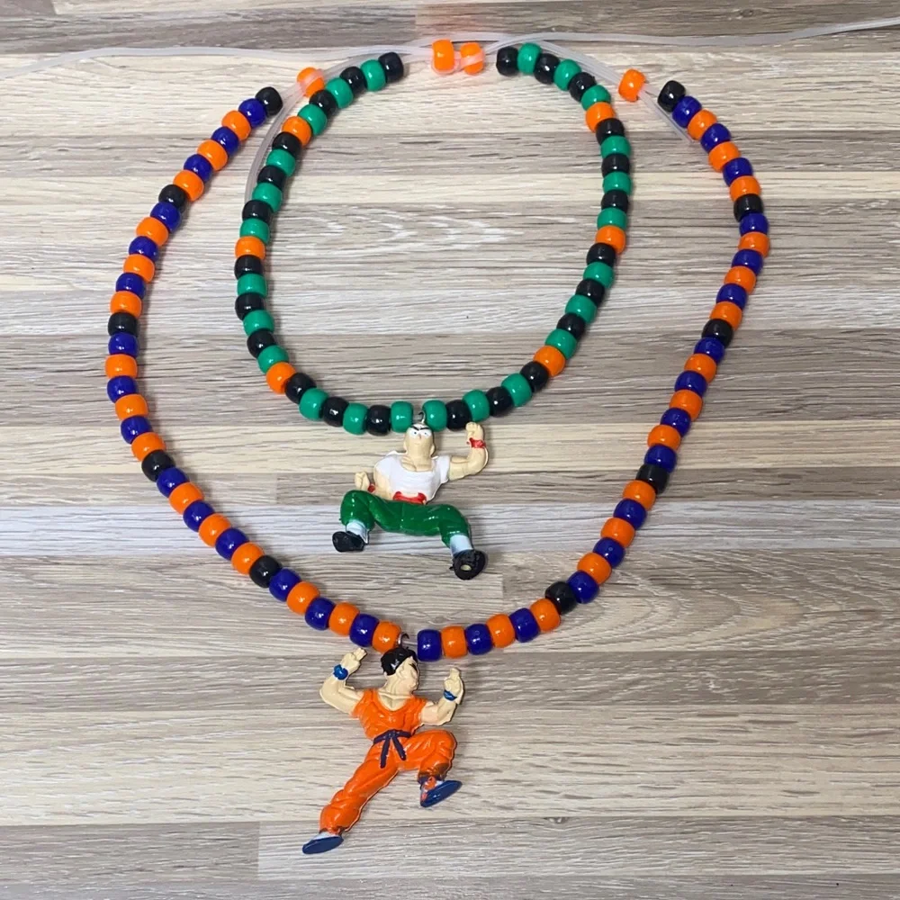 Dragon ball Z Beaded Kandi Necklace chocker Set vintage anime