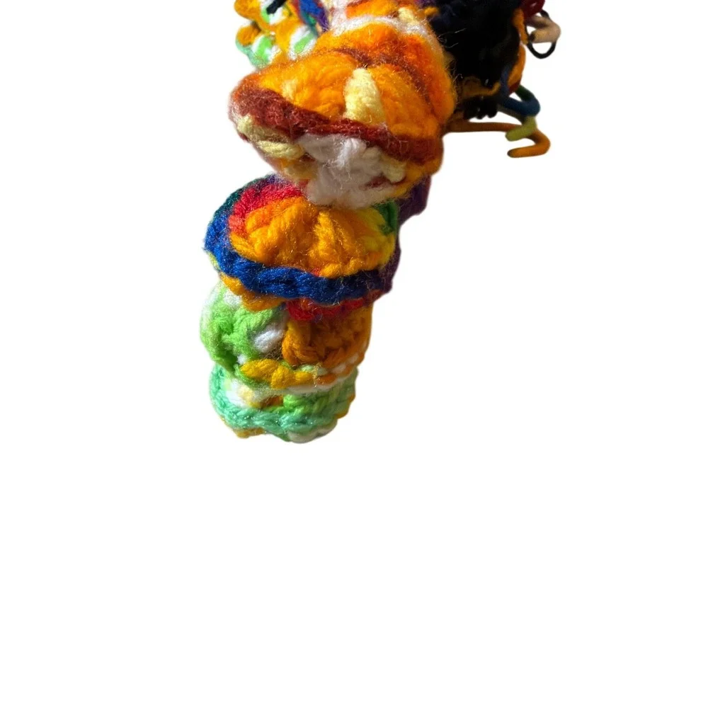 Vintage Lot of (4) Handmade Yarn Doll & Braided Folk Art Crochet Hanger Covers
