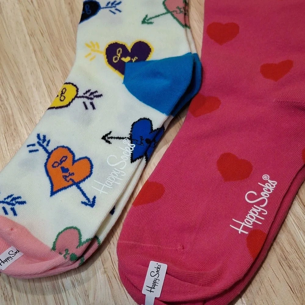 Happy Socks Bundle- Multicolor Heart & Pink Socks