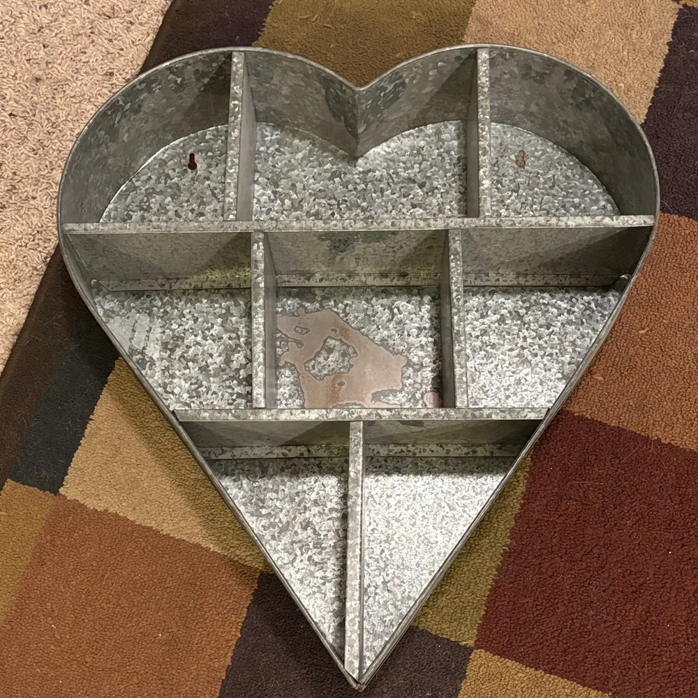 Hobby Lobby Galvanized Metal Heart Wall Shelf