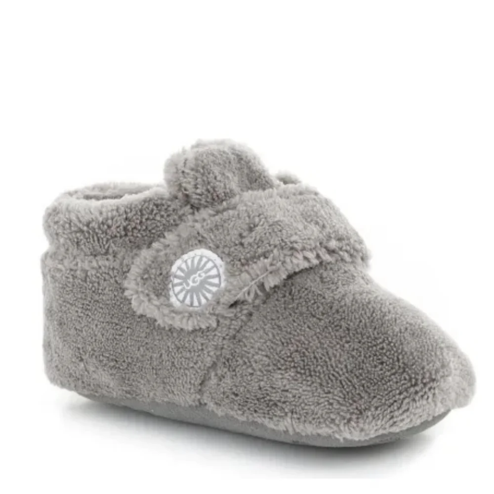 UGG Bixbee Grey Fleece Infant Baby Walker Booties, Sz 0/1