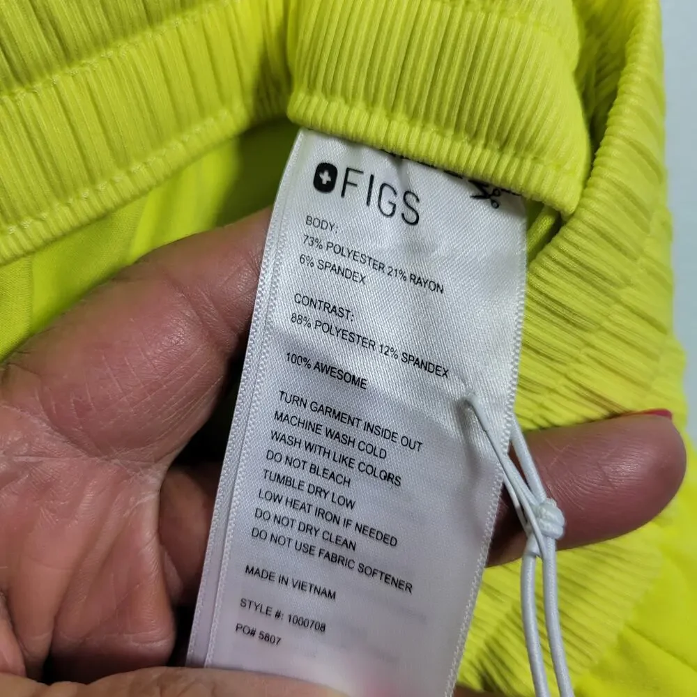 Fig Lloyd Men's Neon Yellow Scrub Pants Size XL 34
