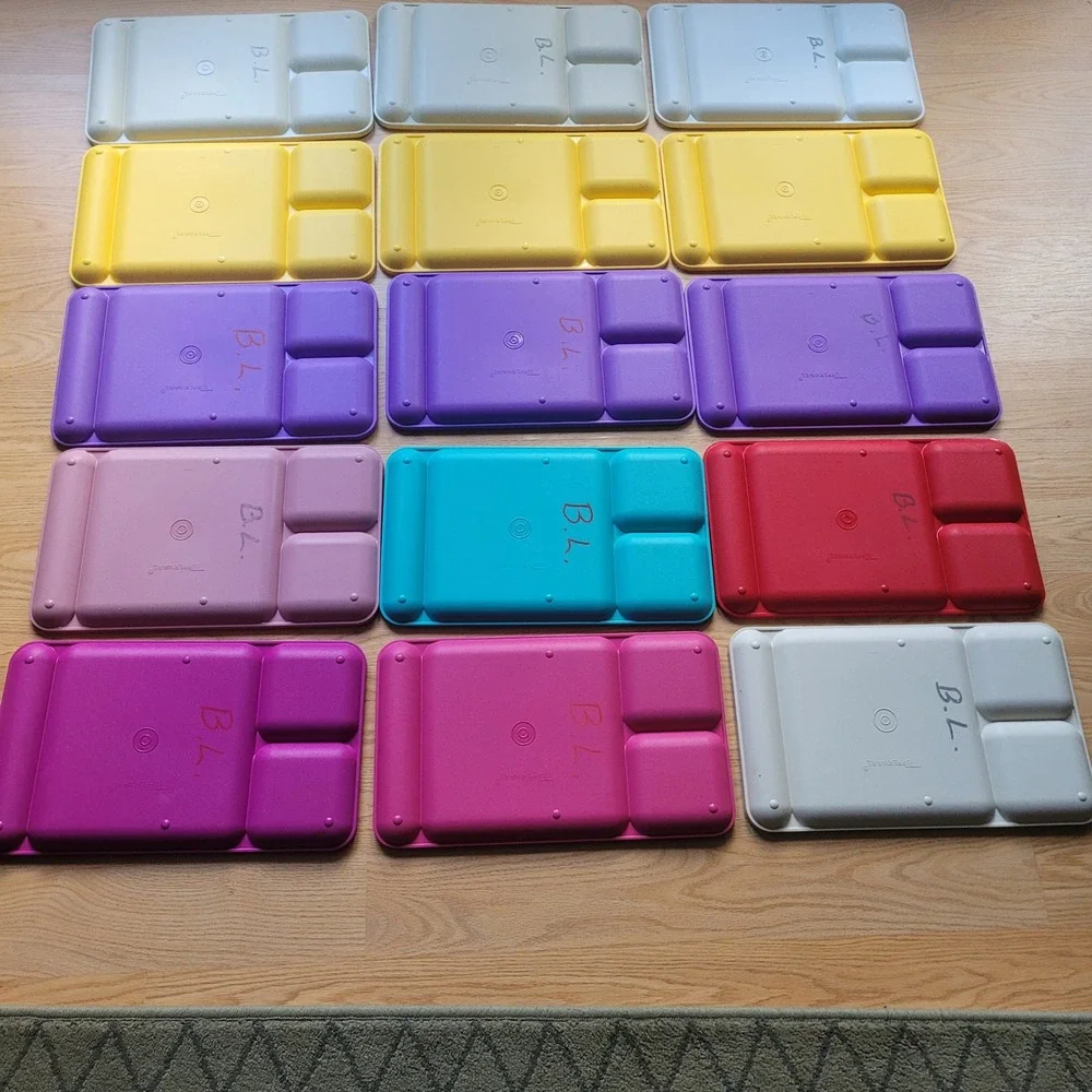 Tupperware Divided Set Lot 15 Colors Lunch Dinner TV 90s