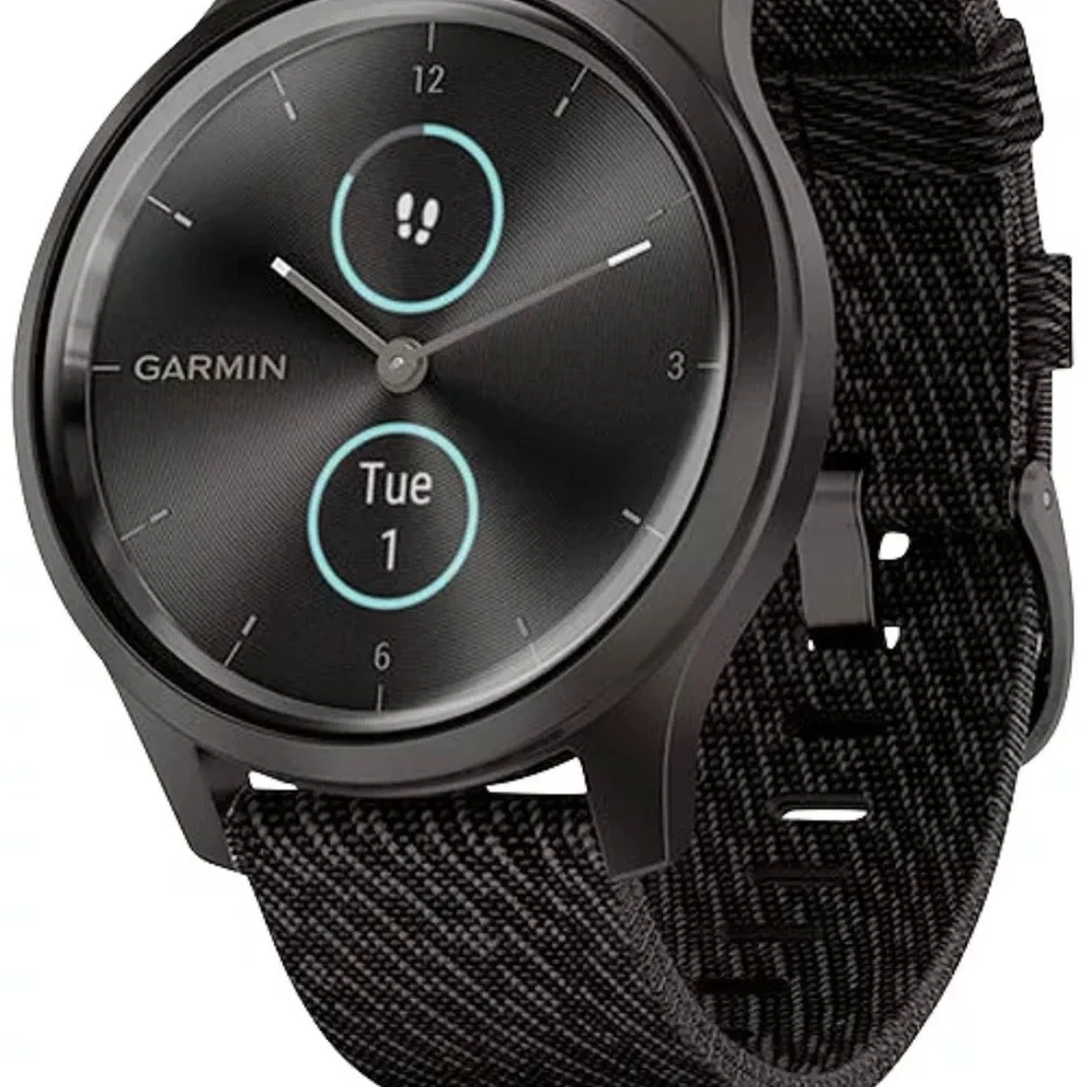 Garmin Unisex Vivomove 3 Style Black Nylon Strap Smart Watch 24.1mm