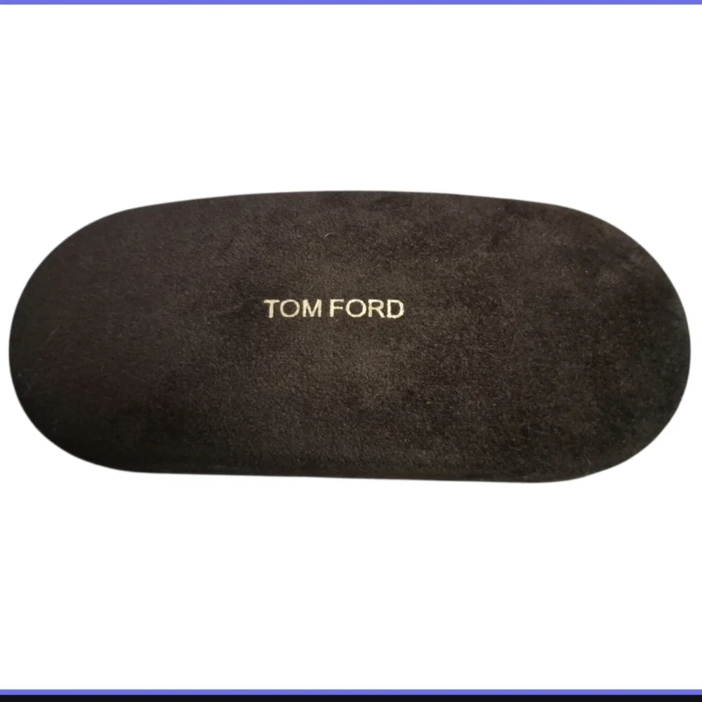 Tom Ford Chocolate Brown Velvet Hard Clam Shell Eyeglass Case w/ Cleaning Cloth