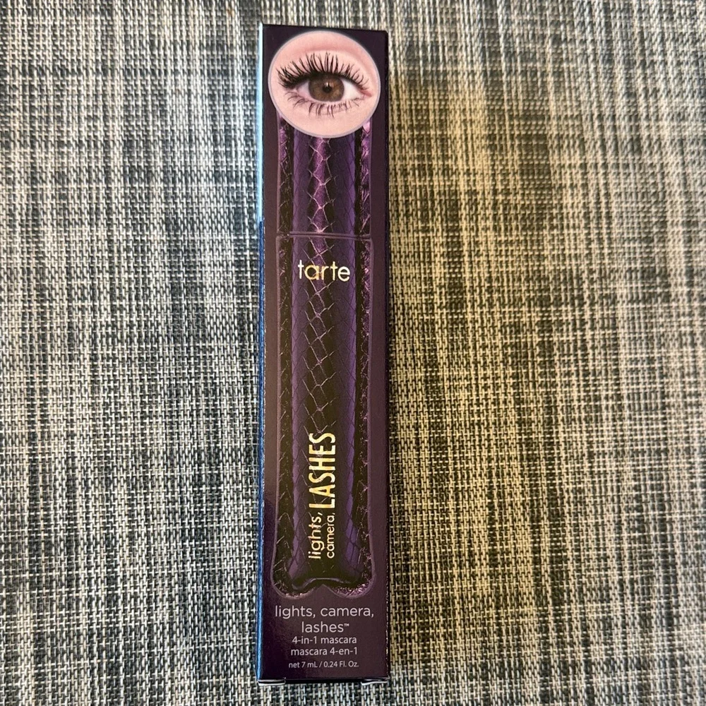 Tarte Lights, Camera, Lashes 4-in-1 Mascara in Purple Packaging Black color NEW