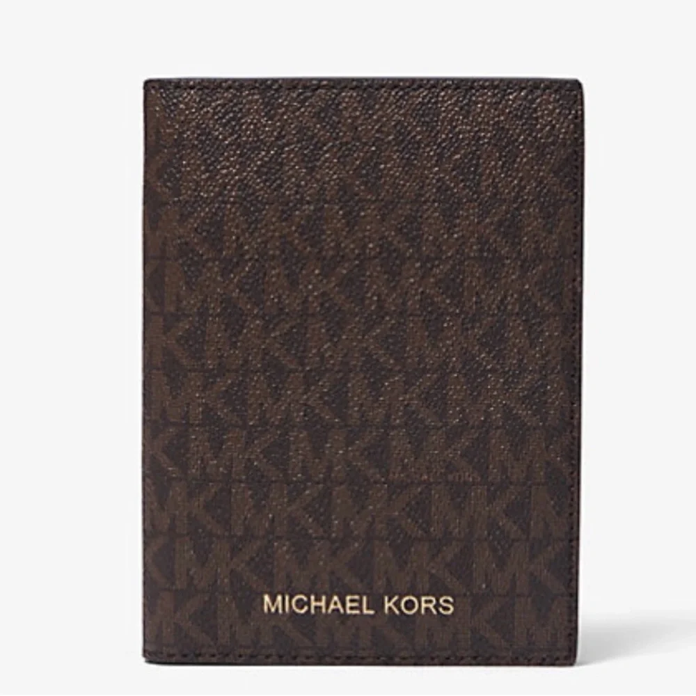 Michael Kors logo passport wallet