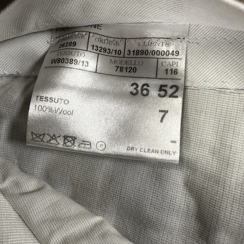 Canali Dress Pants 100% Wool Mens 36x31 Gray Pleated Front Straight Leg Trousers
