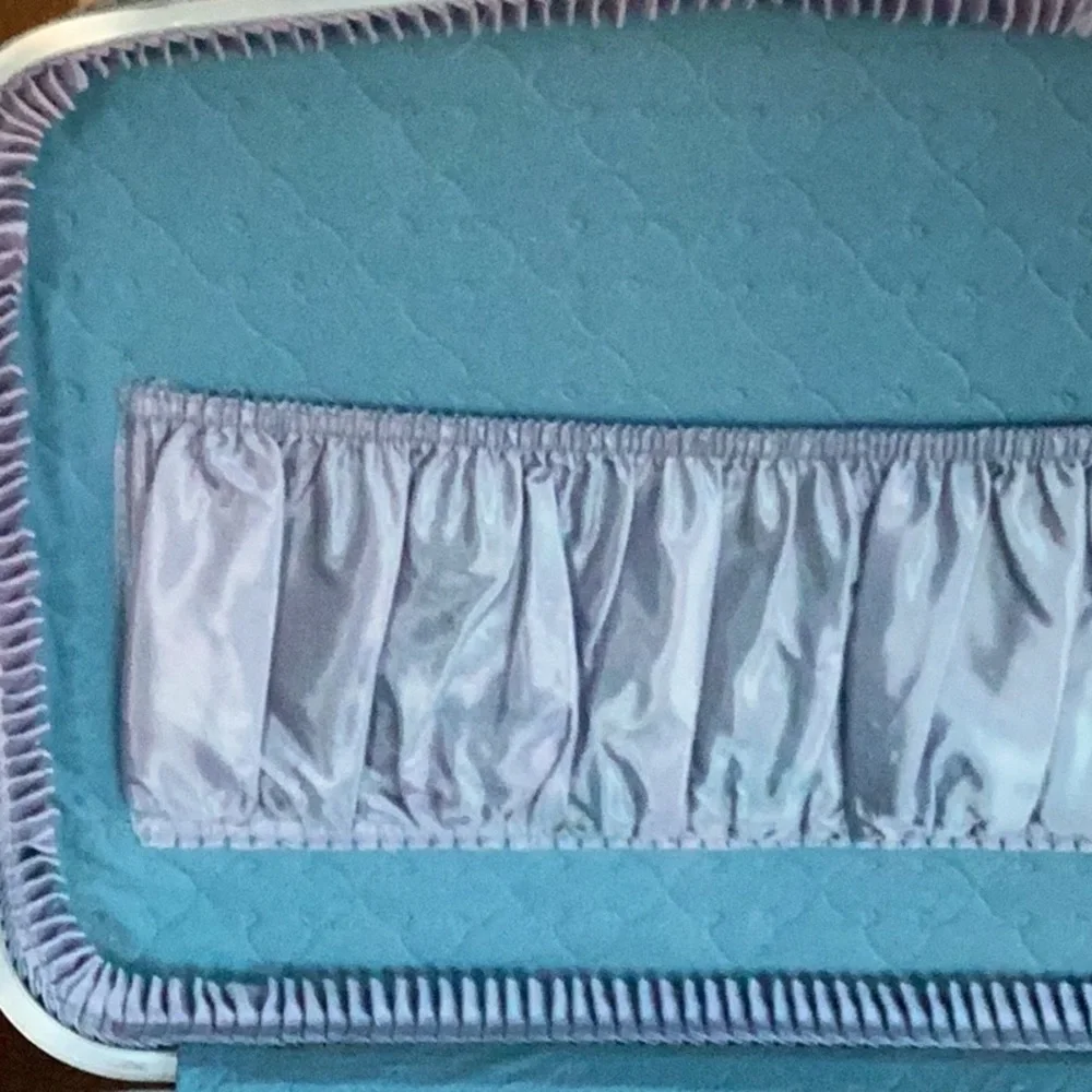 Blue VINTAGE Weekend SUITCASE 20” X 14” X 5 1/2” Beautiful Detailed Lining