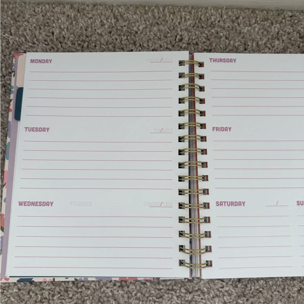 Floral Spiral Notebook with Gold Accents