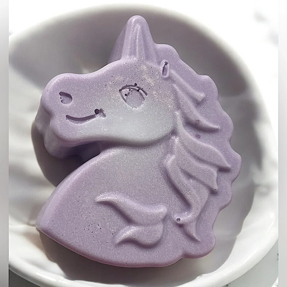 Vanilla mint sugar shimmer soap handmade Purple Unicorn 3x2in 6oz shea butter