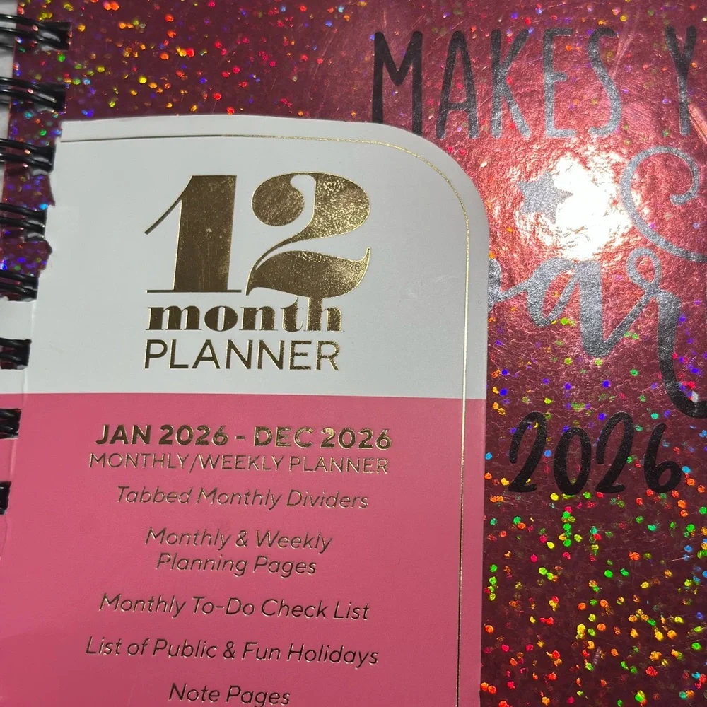 Colorful Glitter 12-Month Planner
