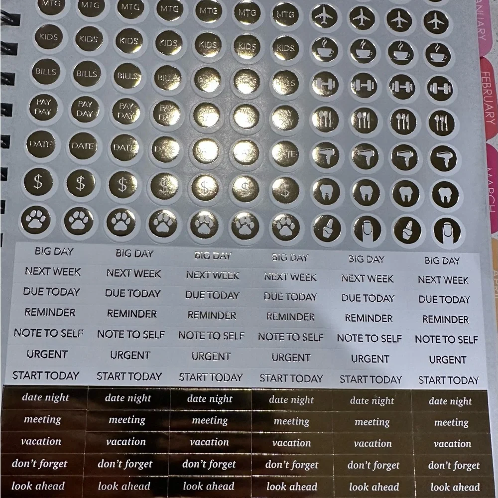 Colorful Glitter 12-Month Planner