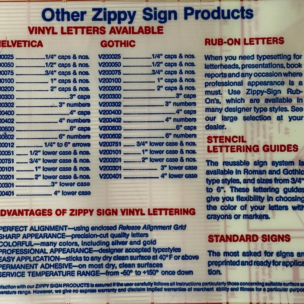 Zippy Sign red vinyl