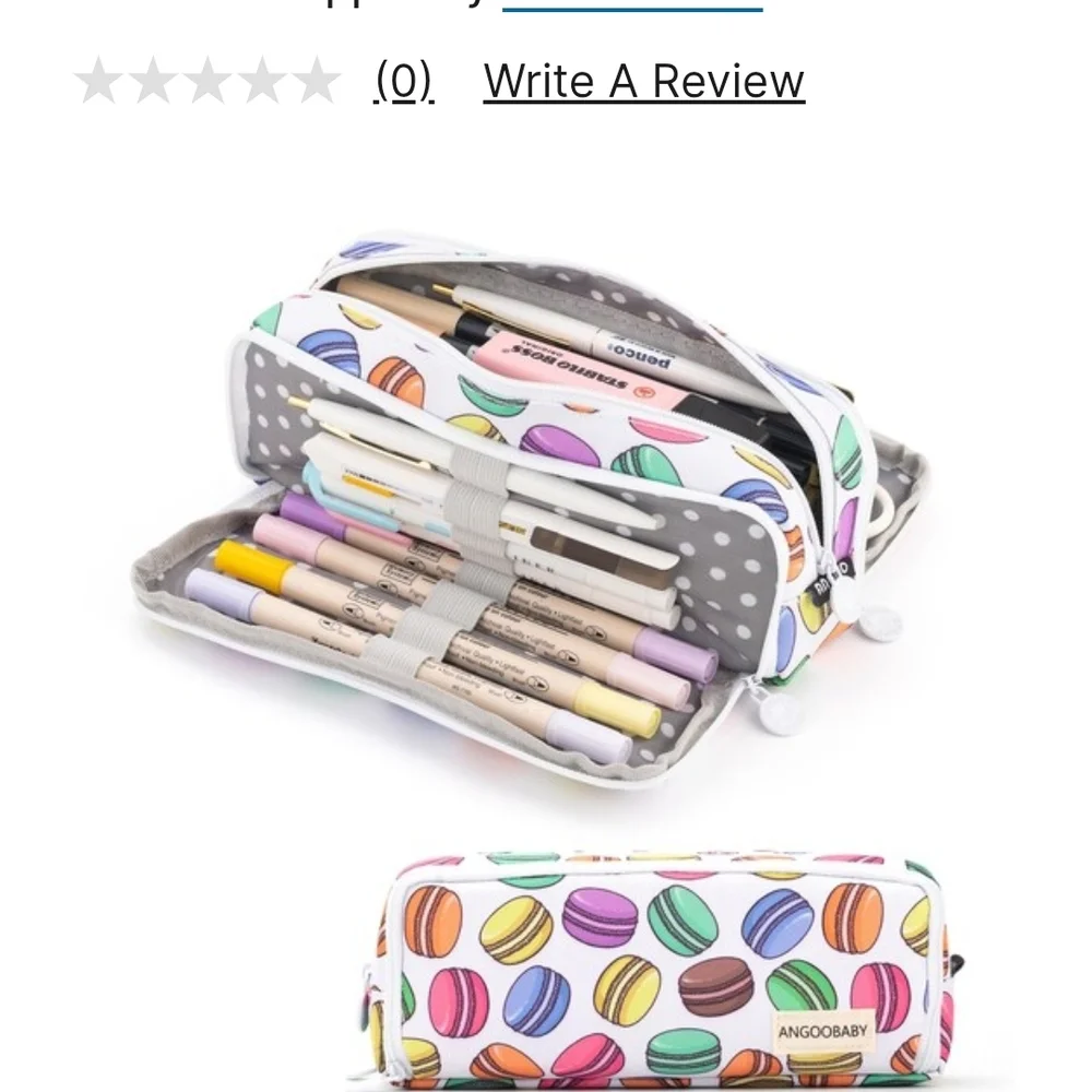 ANGOOBABY Large Pencil Case Big Capacity 3 Compartments Canvas Pencil Pouch