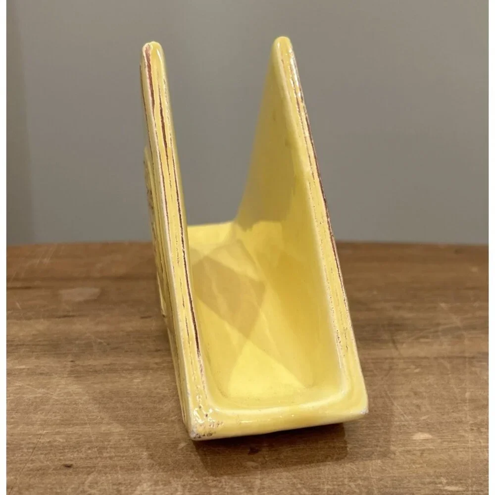Sur La Table Ceramic Yellow Napkin Holder Italy Farmhouse Country Dining