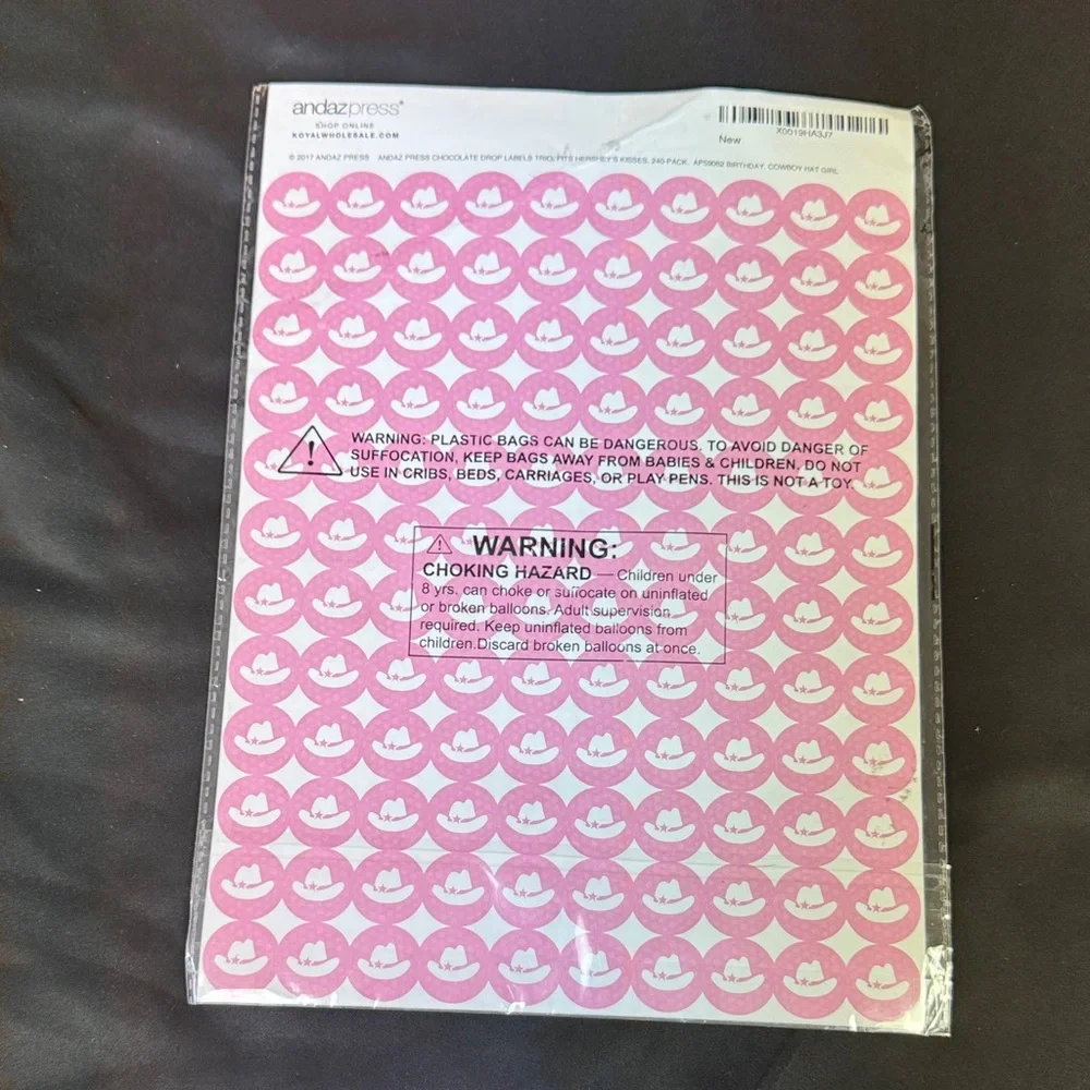 Andaz Press Pink Chocolate Drop Labels Trio fits Hershey’s Kisses Stickers 240 p