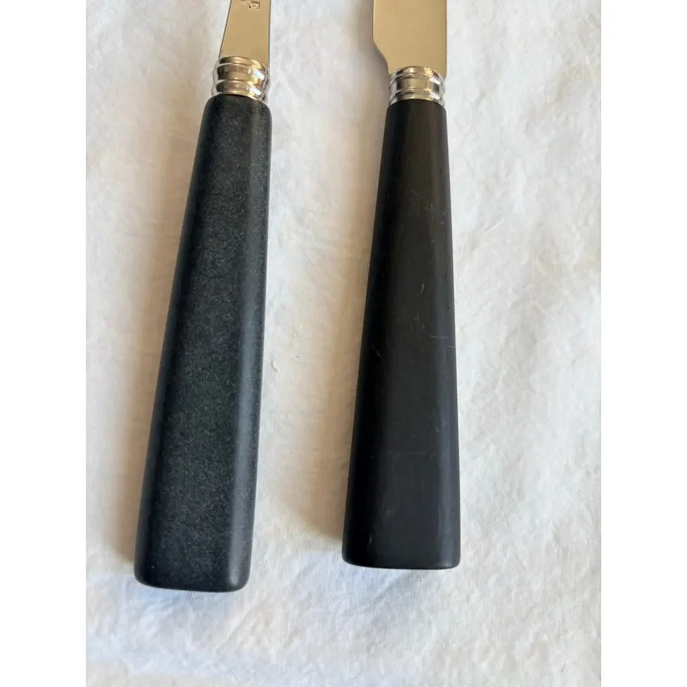 NEW Sabre Paris Nature Black press wood Flatware Set – Dinner Fork & Knife