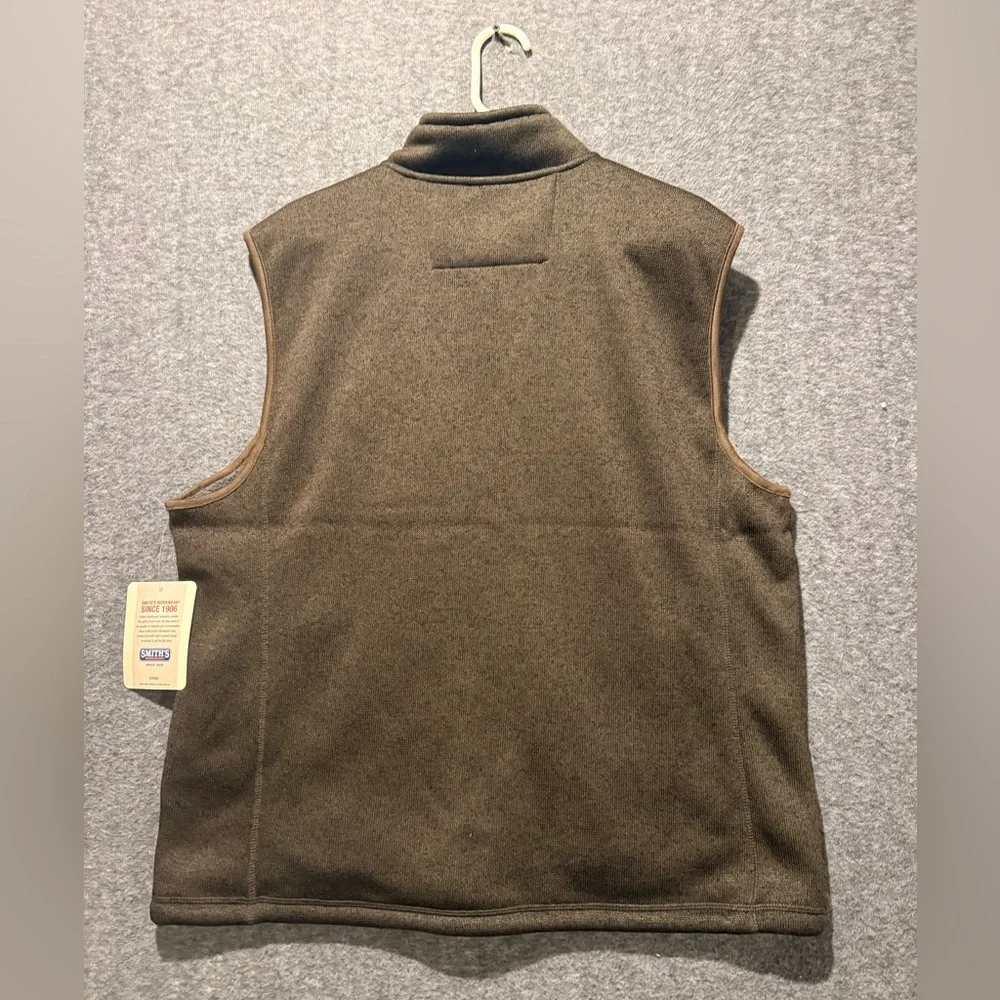 Smiths Workwear Vest Mens XL brown Sherpa lined Sweater Fleece zip pockets NWT