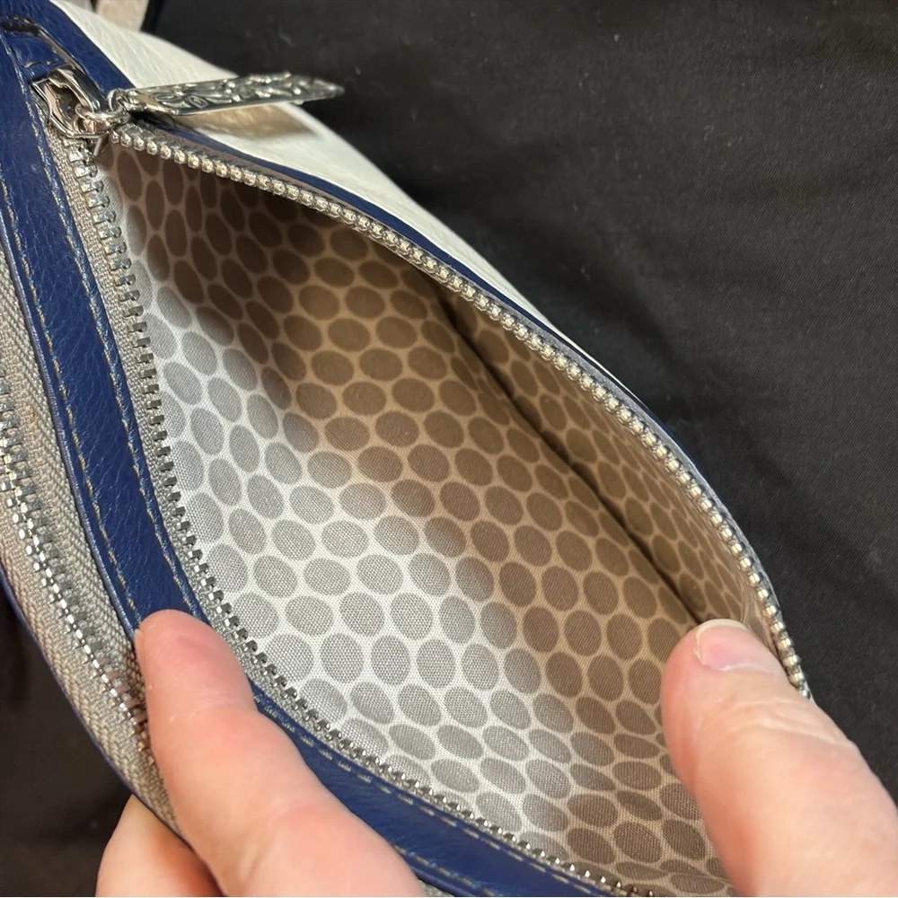 Brighton Crossbody Bag in Cream and Blue