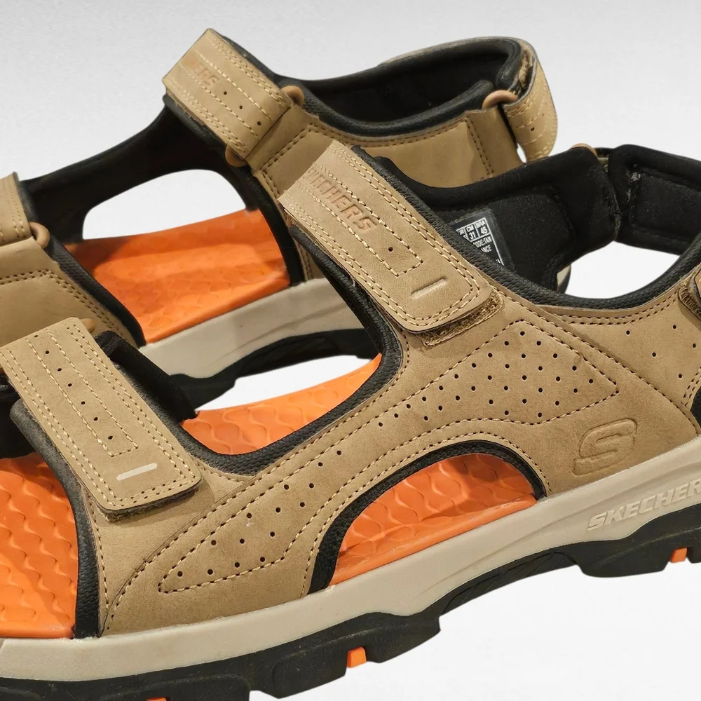 Skechers Men's Tresmen Garo Sandals Relaxed Fit Luxe Foam 204105 Tan Size 13
