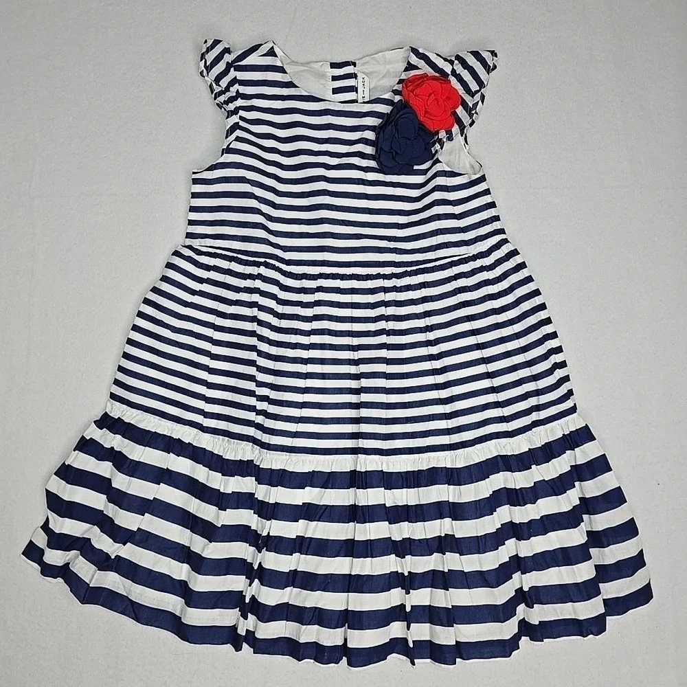 Janie and Jack dress 6 Girls Holiday 4th Of July Memorial Red White Blue Striped