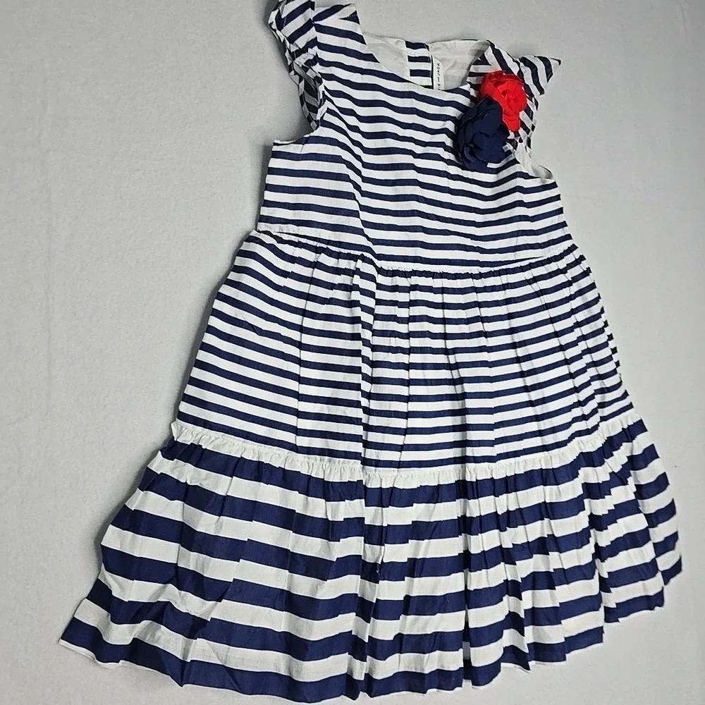 Janie and Jack dress 6 Girls Holiday 4th Of July Memorial Red White Blue Striped