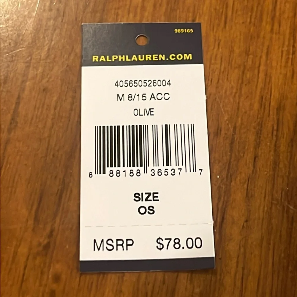 Polo Ralph Lauren Card Case Olive Green new Wallet Leather Mens