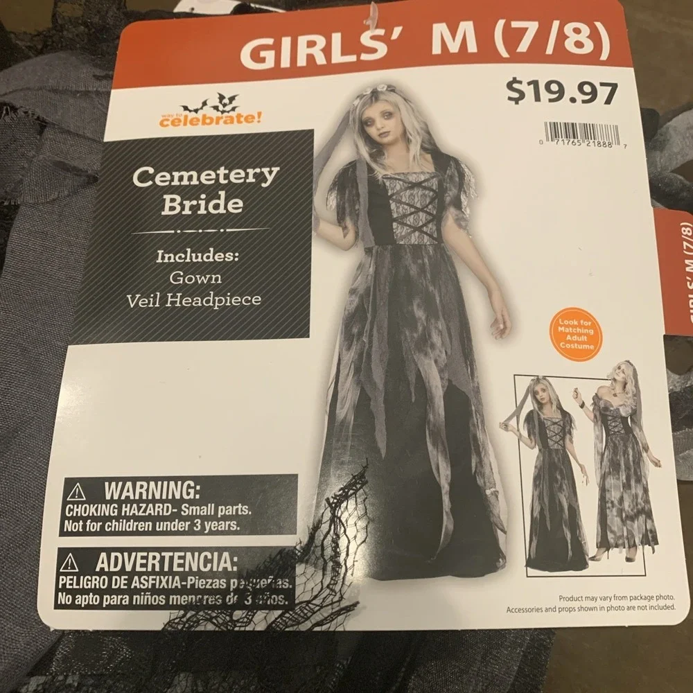 Cemetery Bride Girls Size M7/8 Halloween Costume