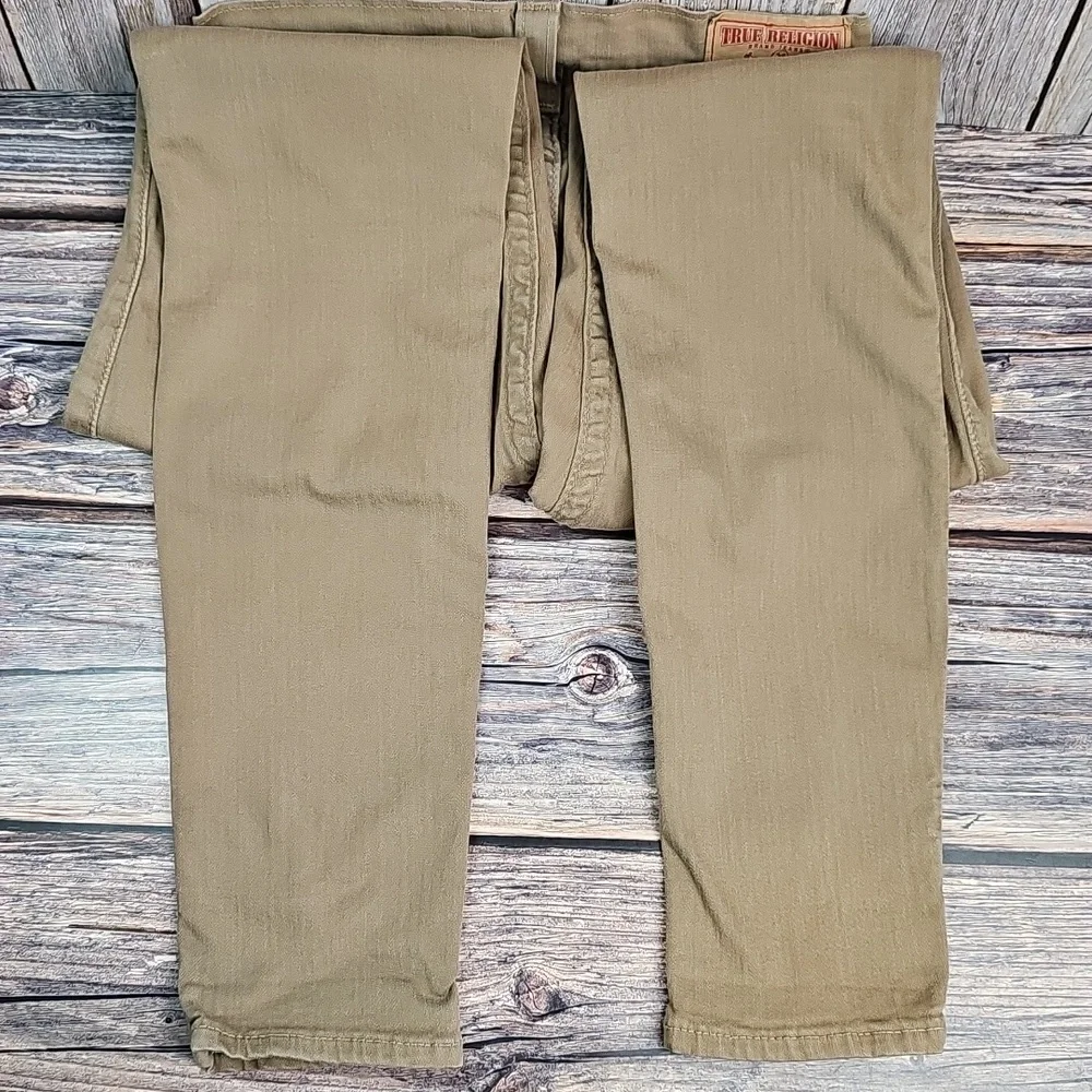 NEW TRUE RELIGION WORLD TOUR CASEY KHAKI LOW-RISE SKINNY ANKLE JEANS