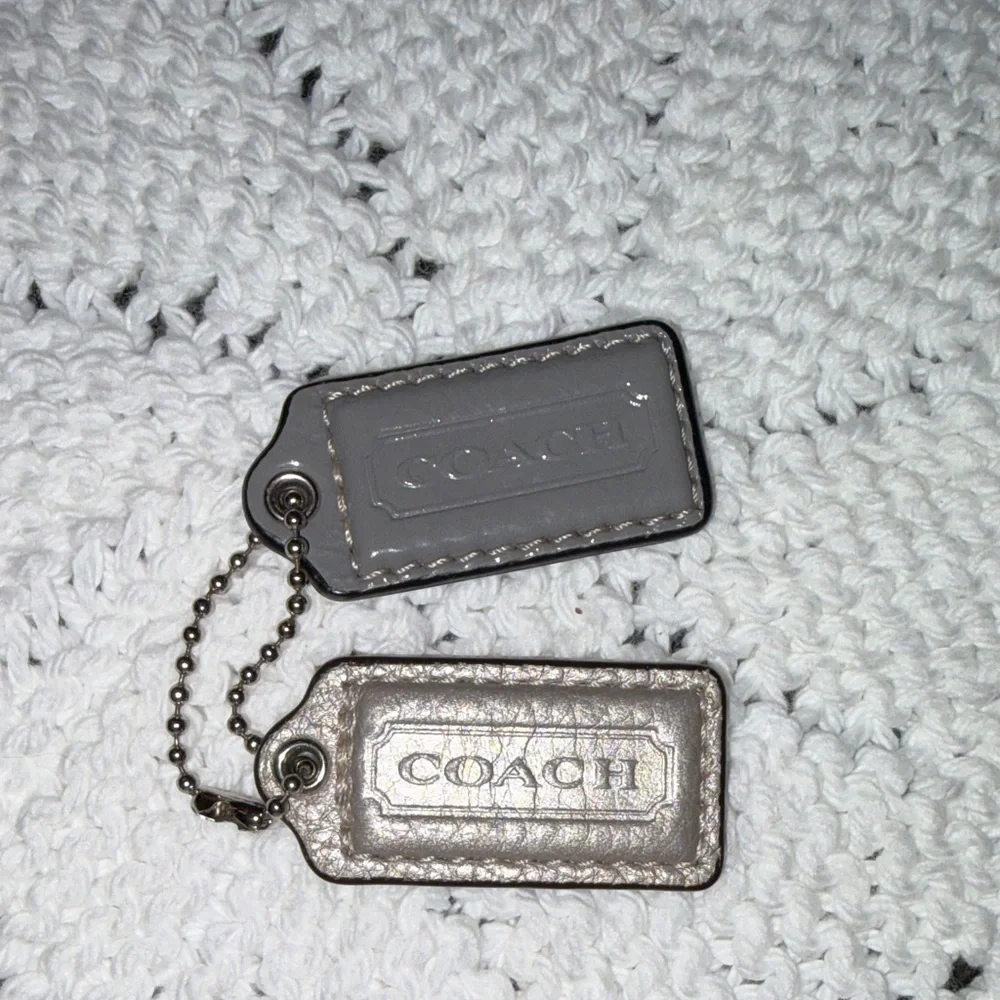 Coach Metallic and Gray Bag Hang Tag Duo