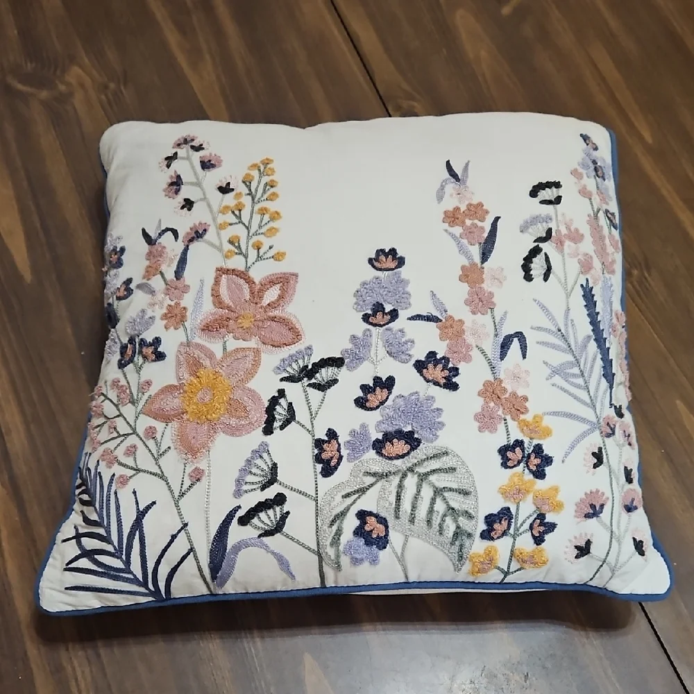 Pier 1 Multicolor Floral Accent Pillow