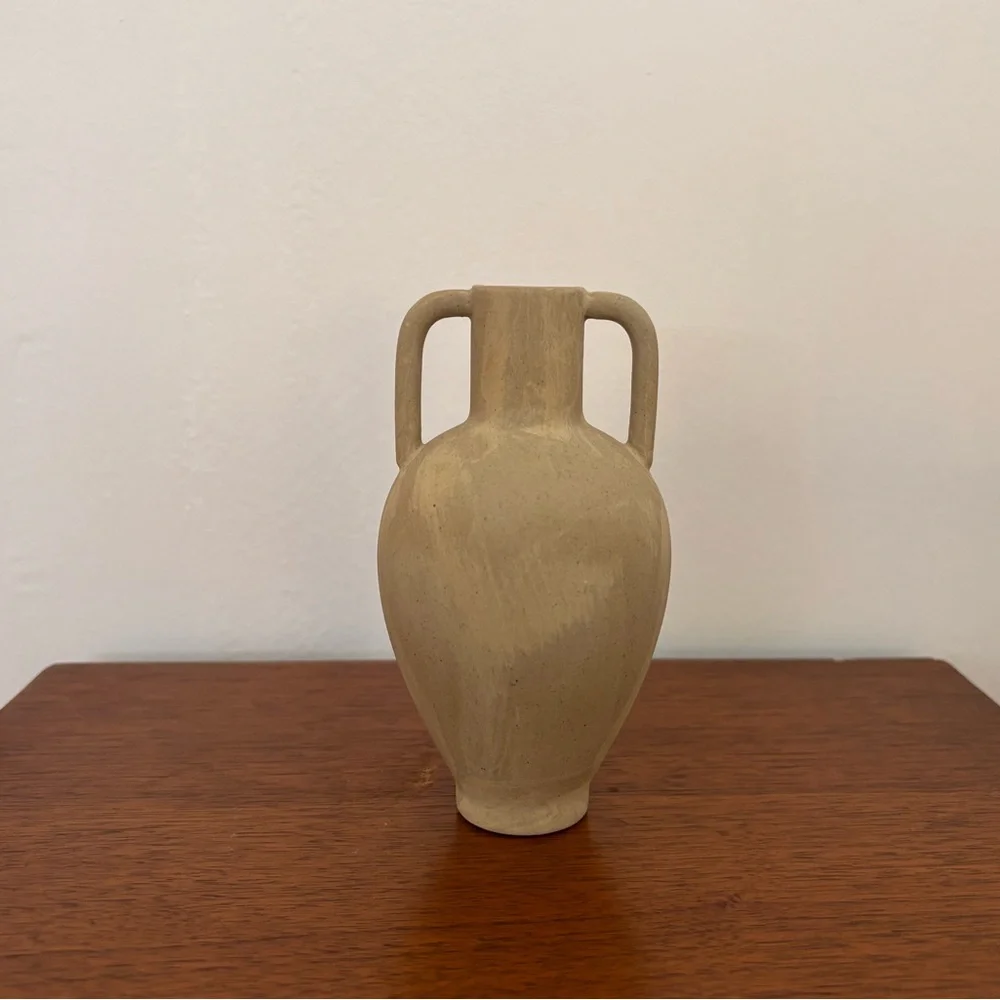Small Ancient Style Ceramic Bud Vase Tan