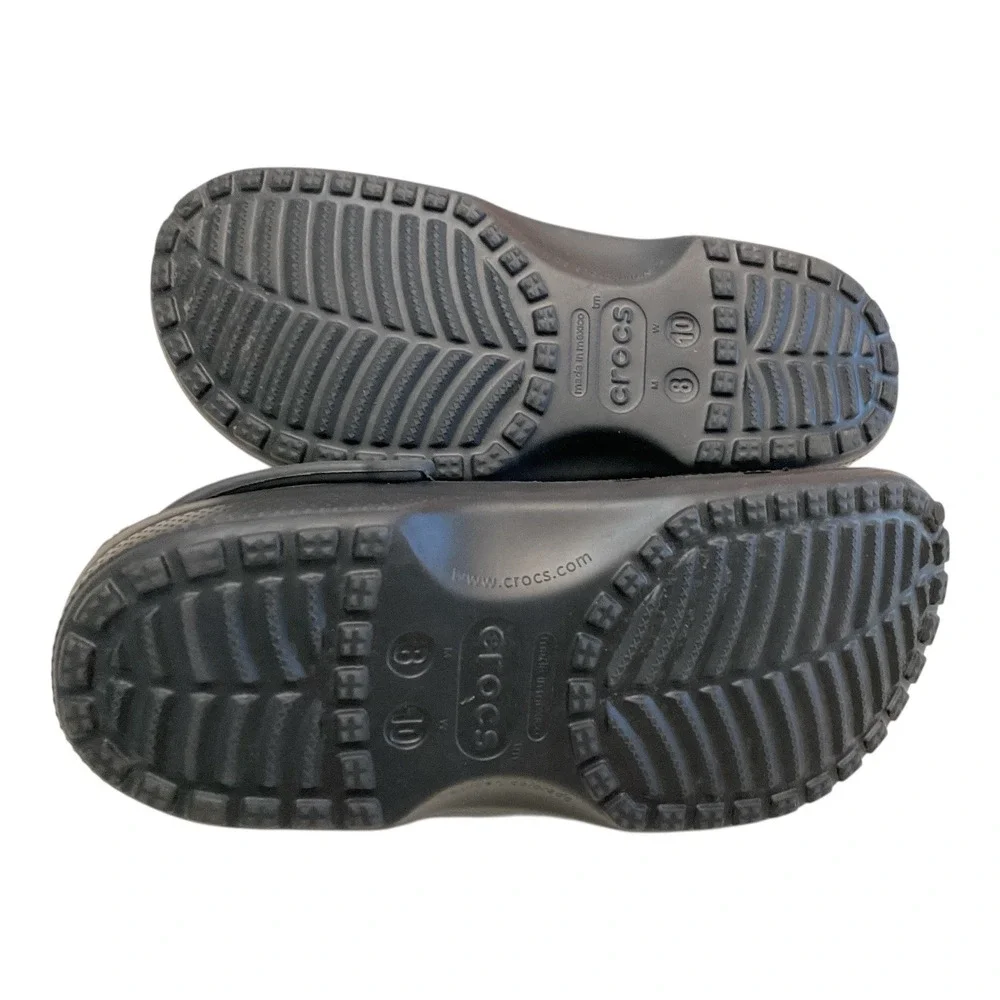 Crocs Classic Clog Black Men Size 8 Women's 10 Wide Slip‎ On Casual Shoes