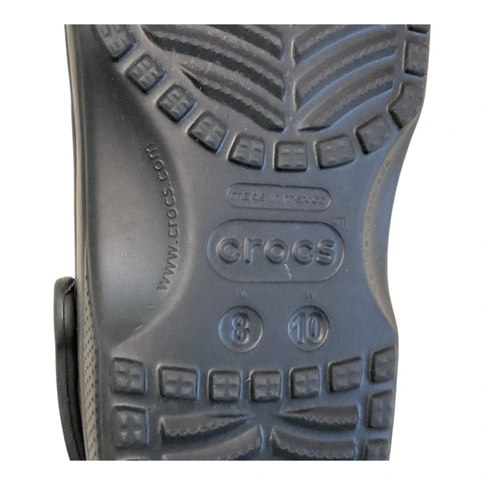 Crocs Classic Clog Black Men Size 8 Women's 10 Wide Slip‎ On Casual Shoes