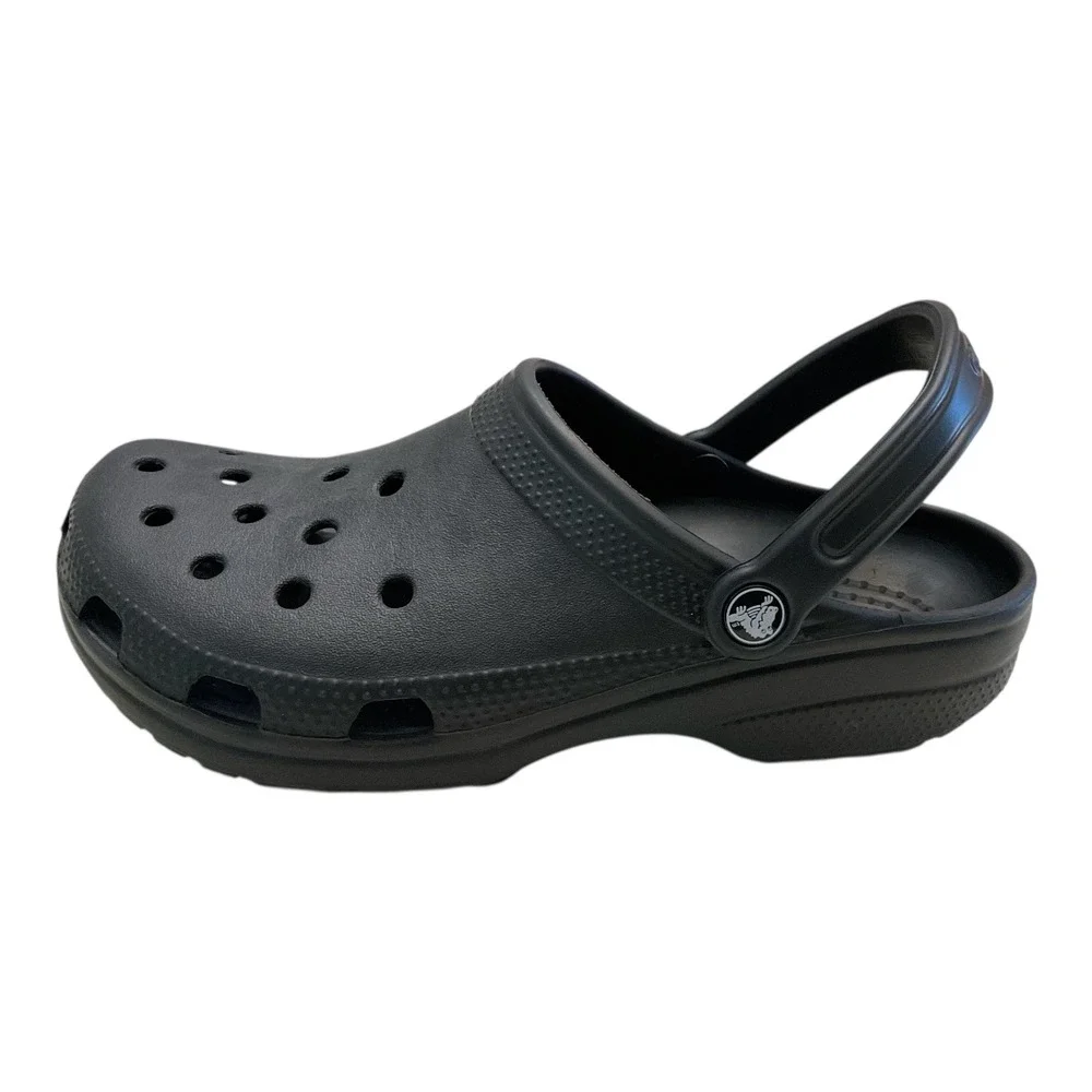 Crocs Classic Clog Black Men Size 8 Women's 10 Wide Slip‎ On Casual Shoes